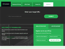 Tablet Screenshot of api.thumbalizr.com